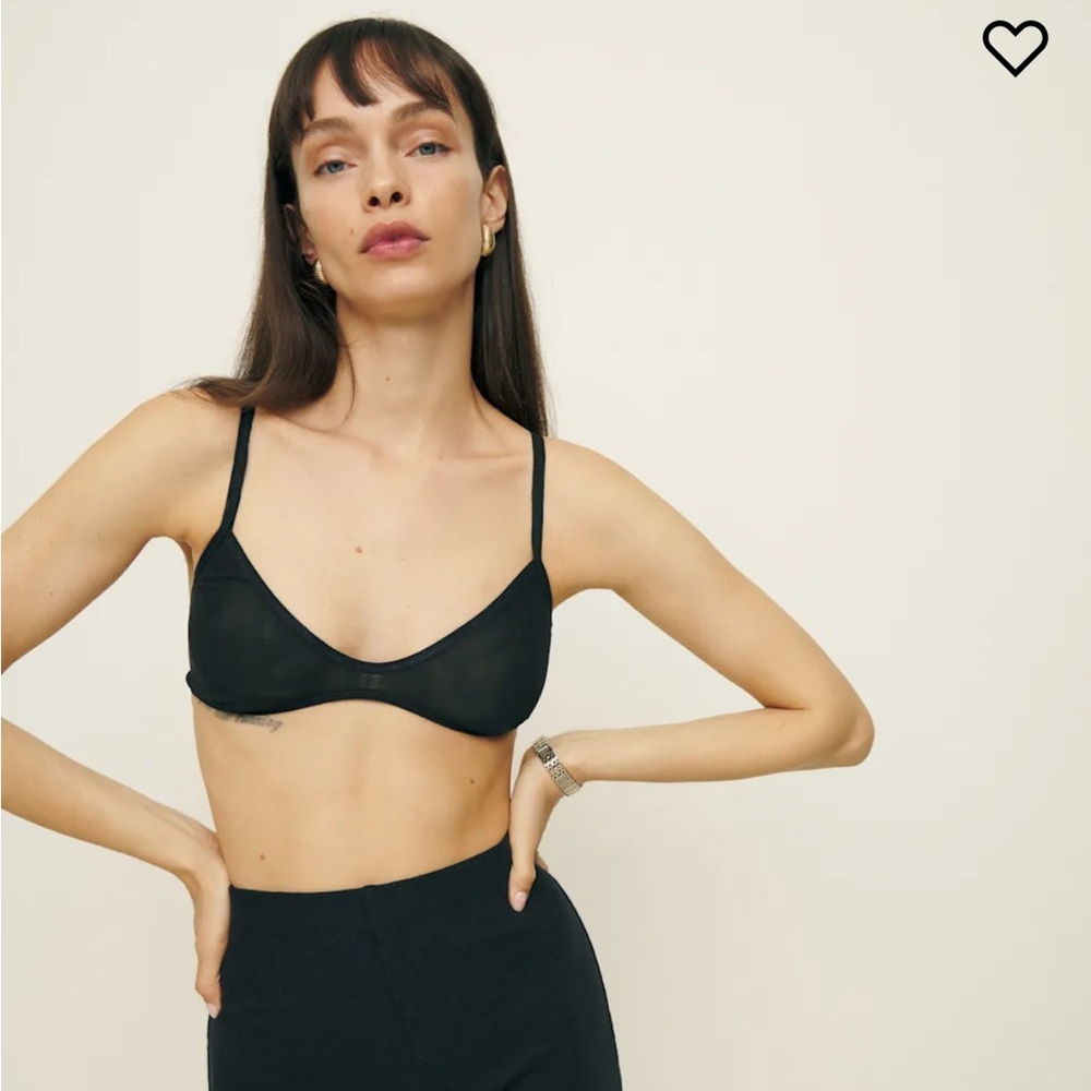 Reformation Brosious Knit Bra Black - Size S